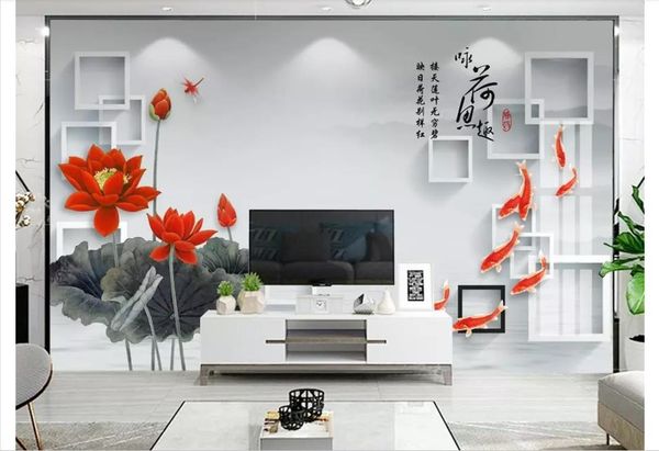 custom 3d p murals wall paper home decor fish fun new chinese style hand-painted lotus carp 3d stereo tv background wall papel de parede
custom 3d p murals wall paper home decor fish fun new chinese style hand-painted lotus carp 3d stereo tv background wall papel de parede