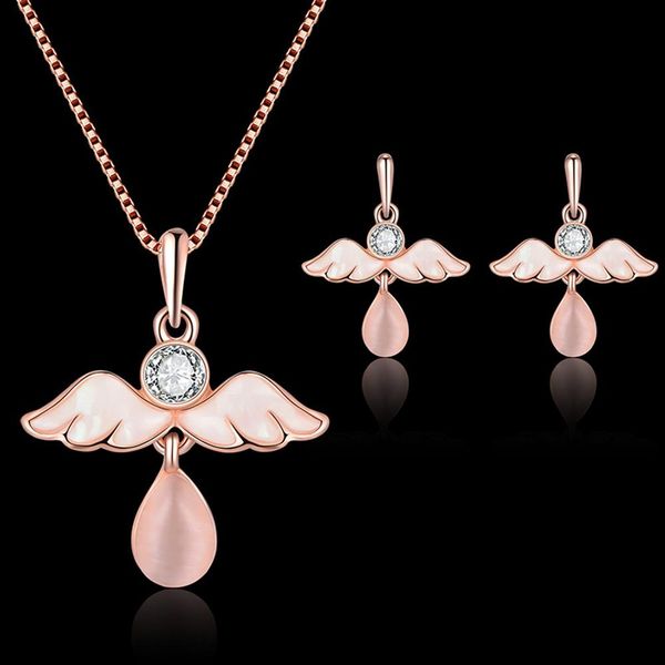 fashion creative water drop faux opal wings rhinestone charm necklace earrings party wedding statement jewelry sets for lady, Silver
fashion creative water drop faux opal wings rhinestone charm necklace earrings party wedding statement jewelry sets for lady, Silver