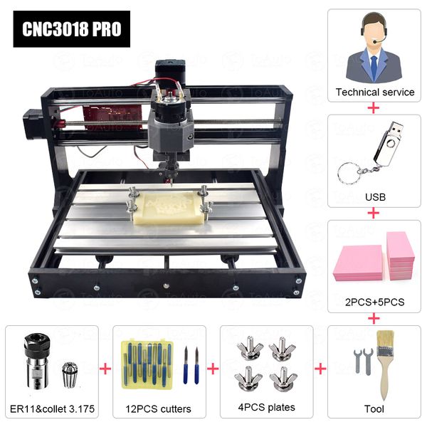 grbl control cnc3018 pro 110-240vac engraving machine/ laser engraving machine 300*180*40mm for plastics/wood/acrylic/pvc/pcb
grbl control cnc3018 pro 110-240vac engraving machine/ laser engraving machine 300*180*40mm for plastics/wood/acrylic/pvc/pcb