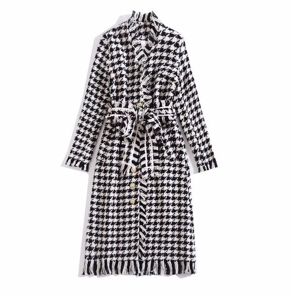 autumn 2019 new european and american women's wear plaid fringe with long sleeves lace-up fashionable tweed jacket, Tan;black
autumn 2019 new european and american women's wear plaid fringe with long sleeves lace-up fashionable tweed jacket, Tan;black
