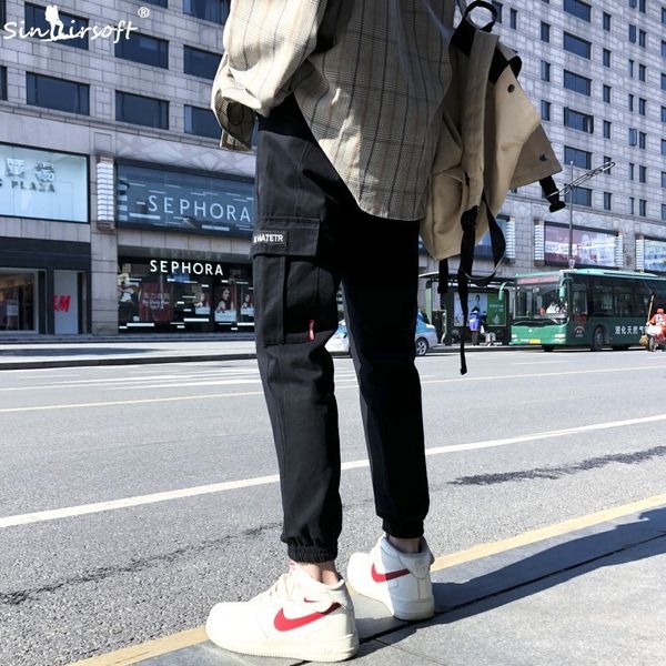 2019 spring and summer men's casual sports pants men's tooling sports pants hip hop street trousers running trousers, Black
2019 spring and summer men's casual sports pants men's tooling sports pants hip hop street trousers running trousers, Black