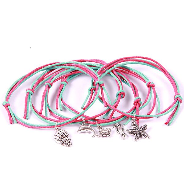 children suit bracelet ocean animal series pendant wax rope group combine weave bracelet, Golden;silver
children suit bracelet ocean animal series pendant wax rope group combine weave bracelet, Golden;silver
