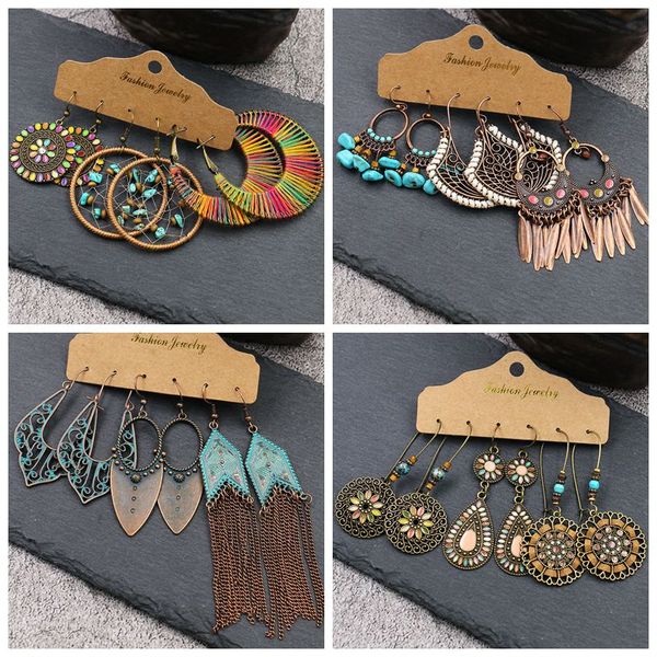 oiquei retro bronze drop earrings set for women boho ethnic alloy round circle chain tassel water drop earrings fashion jewelry, Silver
oiquei retro bronze drop earrings set for women boho ethnic alloy round circle chain tassel water drop earrings fashion jewelry, Silver