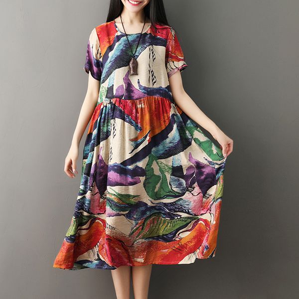 plus size bohemian dress women vintage loose dress contrast color abstract print short sleeves pockets cotton linen casual, Black;gray
plus size bohemian dress women vintage loose dress contrast color abstract print short sleeves pockets cotton linen casual, Black;gray