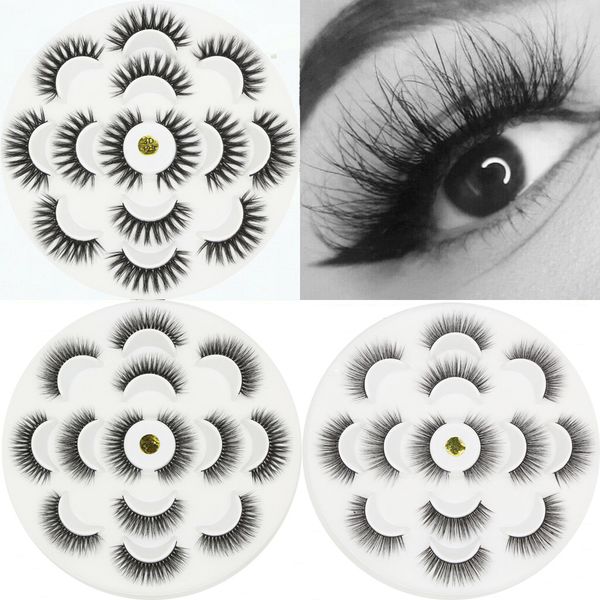 7 pairs natural long false eyelashes 3d mink lashes makeup extension tools handmade soft black fake eyelash for beauty wimpers
7 pairs natural long false eyelashes 3d mink lashes makeup extension tools handmade soft black fake eyelash for beauty wimpers