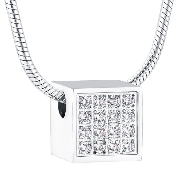 ijd12841 stainless steel mini cube cremation urn pendant human/pet keepsake memorial ashes pendant urn for women, Silver
ijd12841 stainless steel mini cube cremation urn pendant human/pet keepsake memorial ashes pendant urn for women, Silver