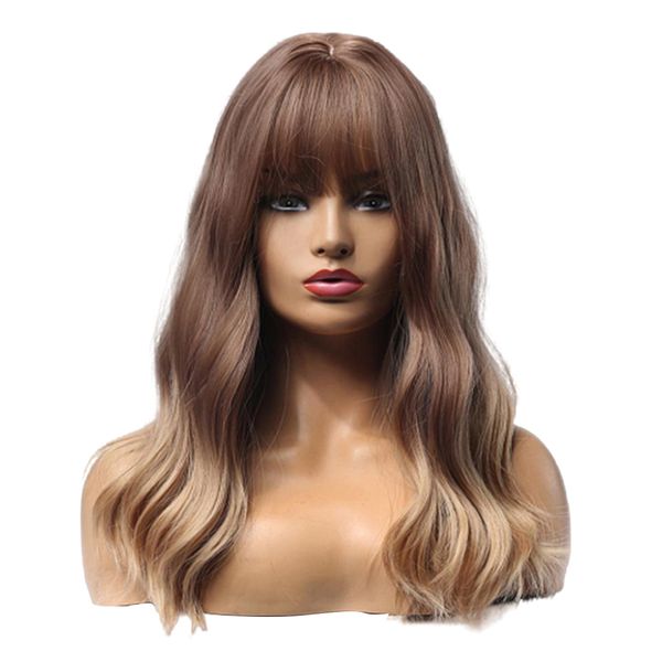 20'' women middle part wavy curly ombre wig natural looking for cosplay carnival, Black
20'' women middle part wavy curly ombre wig natural looking for cosplay carnival, Black