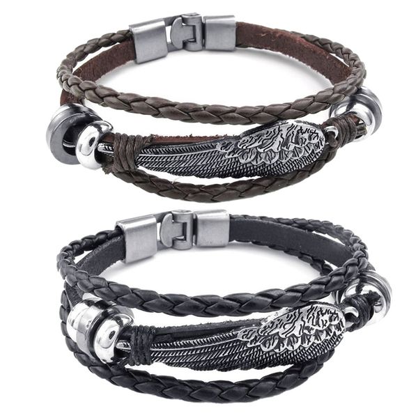 2 pcs jewelry men's and ladies' bracelet, angelic feathered bracelet, leather, genuine leather alloy , black silver with brown s, Golden;silver
2 pcs jewelry men's and ladies' bracelet, angelic feathered bracelet, leather, genuine leather alloy , black silver with brown s, Golden;silver