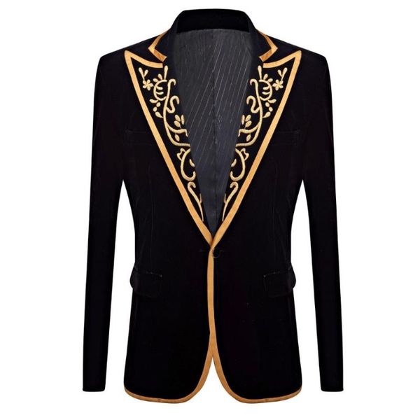 pyjtrl new mens fashion royal court prince black velvet gold embroidery blazer wedding groom slim fit suit jacket singer costume, White;black
pyjtrl new mens fashion royal court prince black velvet gold embroidery blazer wedding groom slim fit suit jacket singer costume, White;black