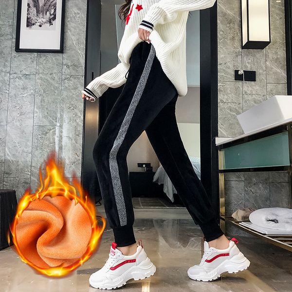 4287# real sspot large size womens plus velvet sports pants 2018 winter high waist casual fashion thickened 200, Black;white
4287# real sspot large size womens plus velvet sports pants 2018 winter high waist casual fashion thickened 200, Black;white