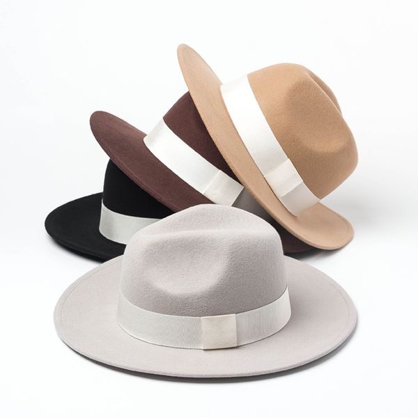 01908-hh8147 new autumn winter wool beige ribbon fedoras cap men women jazz panama hat, Blue;gray
01908-hh8147 new autumn winter wool beige ribbon fedoras cap men women jazz panama hat, Blue;gray