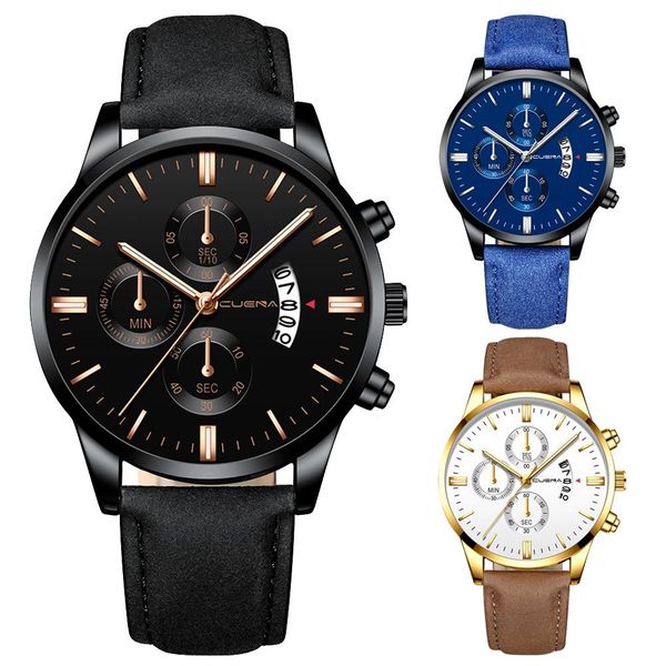 2019 casual men calendar sub-dials decor faux leather band analog quartz wrist watch, Slivery;brown
2019 casual men calendar sub-dials decor faux leather band analog quartz wrist watch, Slivery;brown