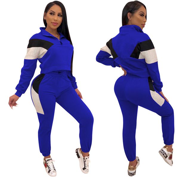 womens designer tracksuits 2 piece pants slim long sleeved stand collar sports sets autumn casual panelled females fashion suits, Gray
womens designer tracksuits 2 piece pants slim long sleeved stand collar sports sets autumn casual panelled females fashion suits, Gray