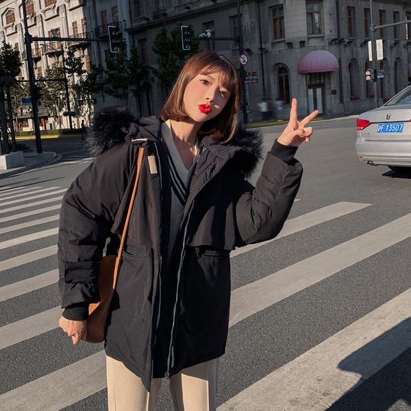 p shoot down jacket 2019 new style workwear cotton coat women's oversize thick dongdaemun cotton-padded clothes down coat co, Black;white
p shoot down jacket 2019 new style workwear cotton coat women's oversize thick dongdaemun cotton-padded clothes down coat co, Black;white