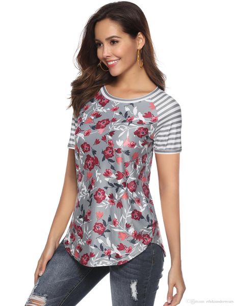 floral printed t-shirt for womens summer girl clothing crew neck panelled short sleeve summer designer shirt, White
floral printed t-shirt for womens summer girl clothing crew neck panelled short sleeve summer designer shirt, White