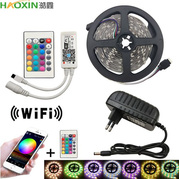 haoxin 5m rgb led strip string light waterproof fiexble light led ribbon tape 5050 led lamps with power plug controller
haoxin 5m rgb led strip string light waterproof fiexble light led ribbon tape 5050 led lamps with power plug controller