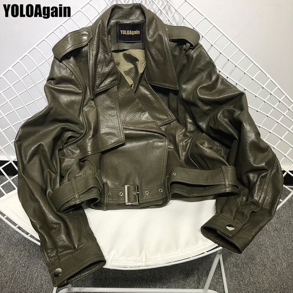 yoloagain women genuine leather jacket ladies fashion army green loose real leather jacket, Black
yoloagain women genuine leather jacket ladies fashion army green loose real leather jacket, Black