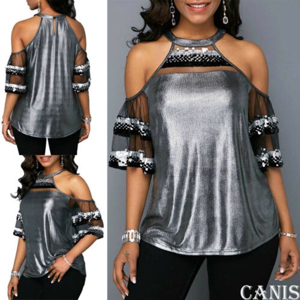 2020 new summer fashion latest women halter short sleeve solid bling cold mesh patchwork off shoulder t shirt, White
2020 new summer fashion latest women halter short sleeve solid bling cold mesh patchwork off shoulder t shirt, White