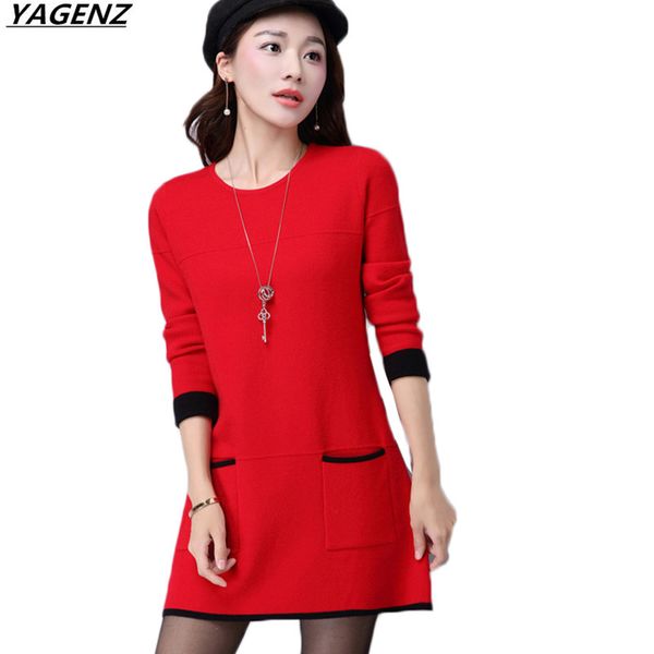 women dress 2018 new autumn winter knit sweater round neck long sleeve loose pullover short large size women sweater dress k763, Black;gray
women dress 2018 new autumn winter knit sweater round neck long sleeve loose pullover short large size women sweater dress k763, Black;gray