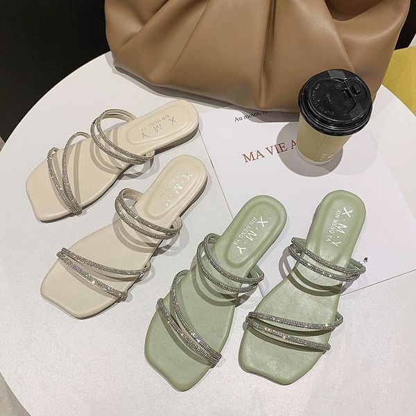 female shoes glitter slides ladies' slippers cross-tied fashion square heel low 2020 jelly soft block flat scandals rome, Black
female shoes glitter slides ladies' slippers cross-tied fashion square heel low 2020 jelly soft block flat scandals rome, Black