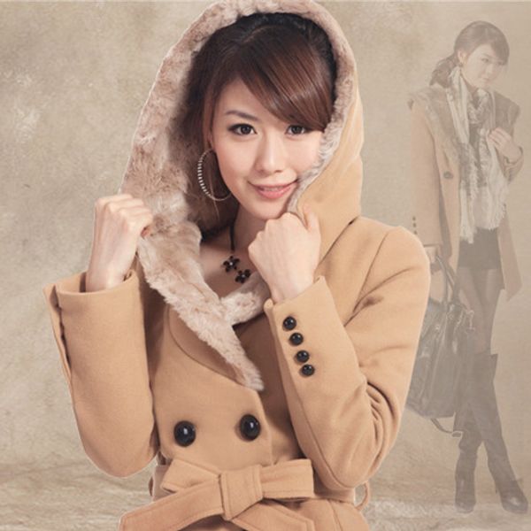 office lady hooded long coat for women wide-waisted wool coat and jacket double breasted sashes women clothes 2018, Black
office lady hooded long coat for women wide-waisted wool coat and jacket double breasted sashes women clothes 2018, Black