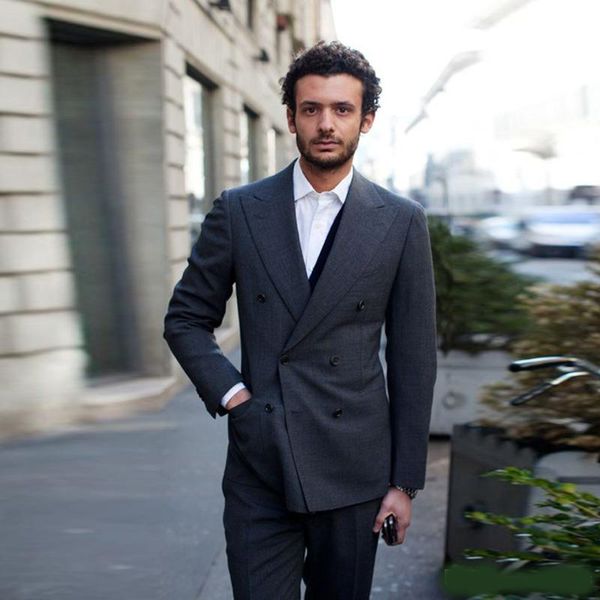 dark gary mens suit double breasted two piece suit shawl lapel wedding suit for men custom made trim fit (jacket+pants, Black;gray
dark gary mens suit double breasted two piece suit shawl lapel wedding suit for men custom made trim fit (jacket+pants, Black;gray