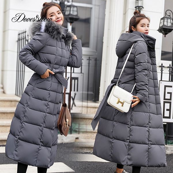 hooded fur collar winter down coat jacket long warm women cotton-padded casaco feminino abrigos mujer invierno parkas outwear, Black
hooded fur collar winter down coat jacket long warm women cotton-padded casaco feminino abrigos mujer invierno parkas outwear, Black