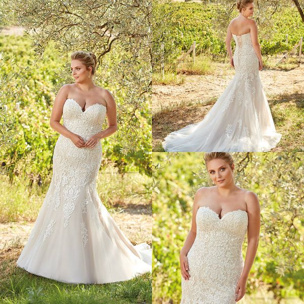 2019 eddy k plus size wedding dresses sweetheart lace appliqued sweep train lace up back mermaid wedding dress custom country bridal gowns, White
2019 eddy k plus size wedding dresses sweetheart lace appliqued sweep train lace up back mermaid wedding dress custom country bridal gowns, White