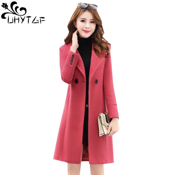 uhytgf fashion long wool jacket winter windbreaker warm outerwear double breasted slim woolen jackets elegant women's coat 906, Black
uhytgf fashion long wool jacket winter windbreaker warm outerwear double breasted slim woolen jackets elegant women's coat 906, Black