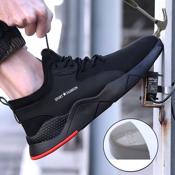 men steel toe work safety shoes casual breathable outdoor sneakers puncture proof boots comfortable industrial shoes for men, Black
men steel toe work safety shoes casual breathable outdoor sneakers puncture proof boots comfortable industrial shoes for men, Black