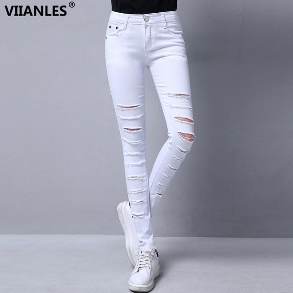 viianles slim jeans for women new fashion summer ripped skinny denim jeans hole white black high waist pencil, Blue
viianles slim jeans for women new fashion summer ripped skinny denim jeans hole white black high waist pencil, Blue