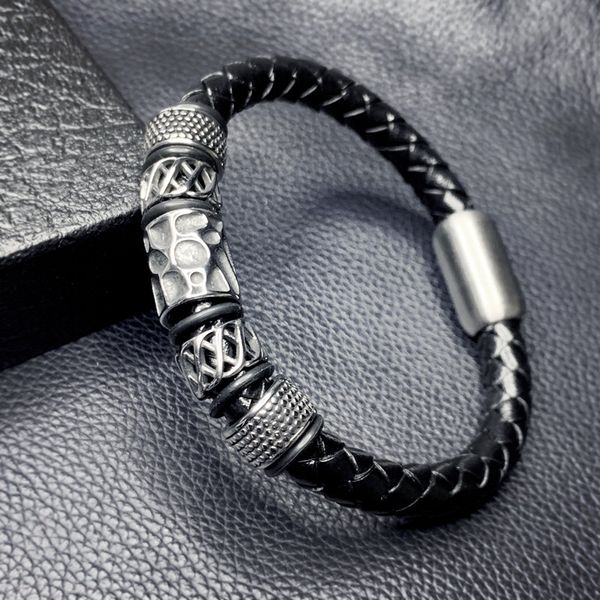 trendy braid genuine leather bracelet titanium stainless steel bracelet men woven bangle male jewelry gifts sp0090, Golden;silver
trendy braid genuine leather bracelet titanium stainless steel bracelet men woven bangle male jewelry gifts sp0090, Golden;silver