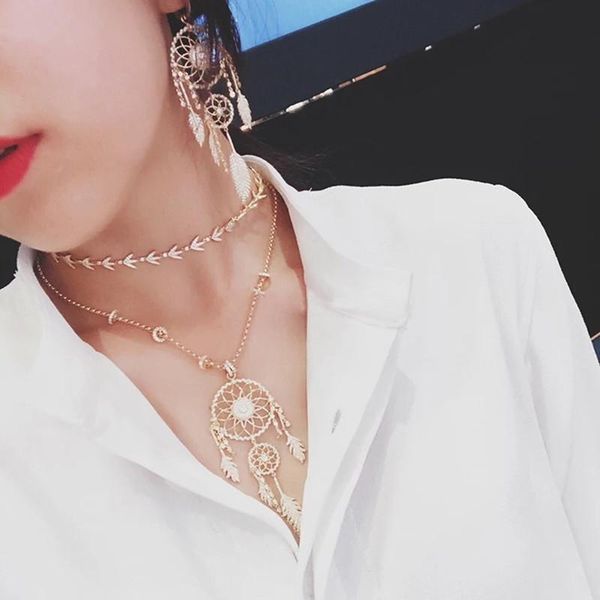 european and american designers new earrings dream catcher earrings gold feather dream catcher ladies necklace heavy industry mi, Silver
european and american designers new earrings dream catcher earrings gold feather dream catcher ladies necklace heavy industry mi, Silver