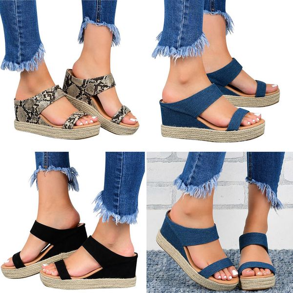 women's fashion leopard espadrille wedge sandals open toe summer casual slip on gladiator slipper shoes, Black
women's fashion leopard espadrille wedge sandals open toe summer casual slip on gladiator slipper shoes, Black