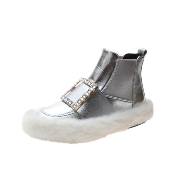 women's rhinestone square buckle flat ankle boots warm plush winter boots fashion casual sneakers comfortable leisure shoes, Black
women's rhinestone square buckle flat ankle boots warm plush winter boots fashion casual sneakers comfortable leisure shoes, Black