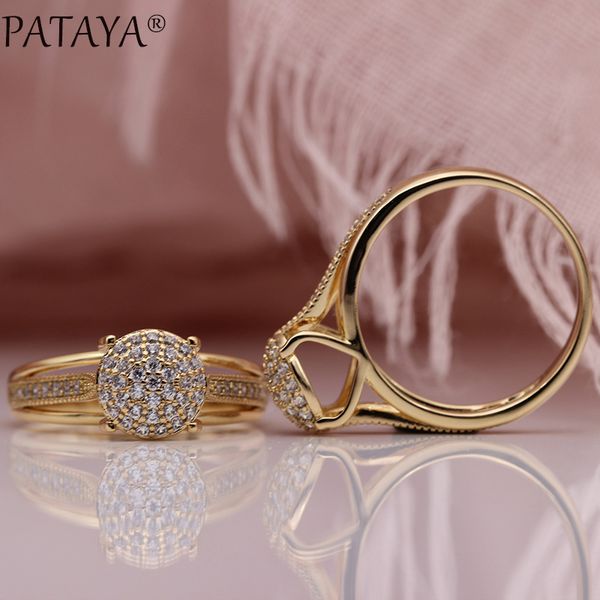 pataya new micro-wax inlay round luxury women rings 585 rose gold white wedding fashion jewelry natural zircon hollow big ring, Golden;silver
pataya new micro-wax inlay round luxury women rings 585 rose gold white wedding fashion jewelry natural zircon hollow big ring, Golden;silver