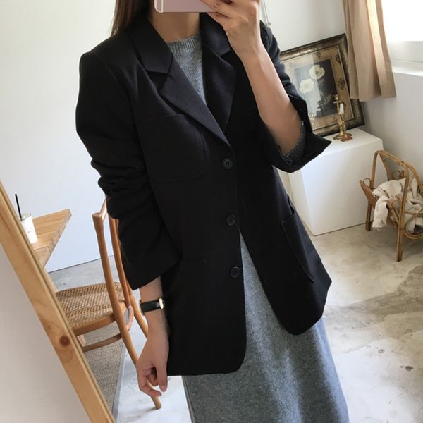 women's suit jacket autumn new small suit female solid color long-sleeved casual slim slimming jacket 2019, White;black
women's suit jacket autumn new small suit female solid color long-sleeved casual slim slimming jacket 2019, White;black