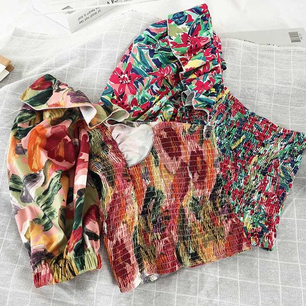 short style print women blouses shirt skew collar short sleeve floral ladies shirts casual chic puff sleeve beach, White
short style print women blouses shirt skew collar short sleeve floral ladies shirts casual chic puff sleeve beach, White