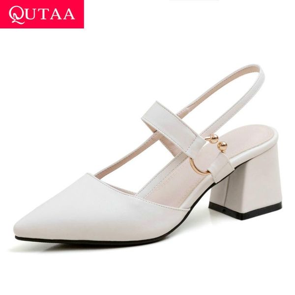 qutaa 2020 pu leather square high heel sandals pointed toe summer women shoes back strap fashion ladies pumps big size34-43, Black
qutaa 2020 pu leather square high heel sandals pointed toe summer women shoes back strap fashion ladies pumps big size34-43, Black