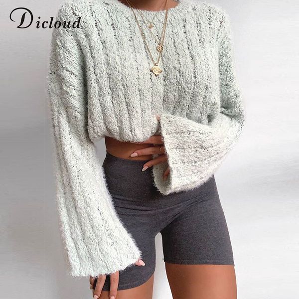 dicloud women mint knitted pullovers winter warm long flare sleeve ribbed sweaters casual oversized jumers fashion 2020, White;black
dicloud women mint knitted pullovers winter warm long flare sleeve ribbed sweaters casual oversized jumers fashion 2020, White;black