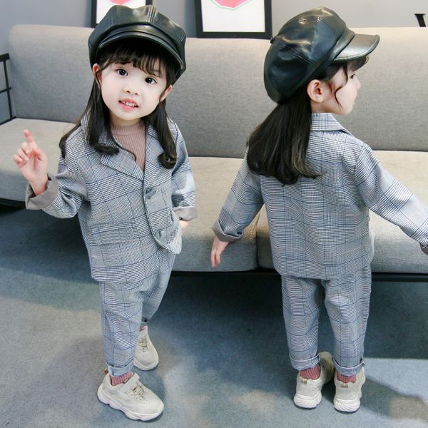 girl suit autumn 2018 new children's plaid suit girl baby spring jacket, White
girl suit autumn 2018 new children's plaid suit girl baby spring jacket, White