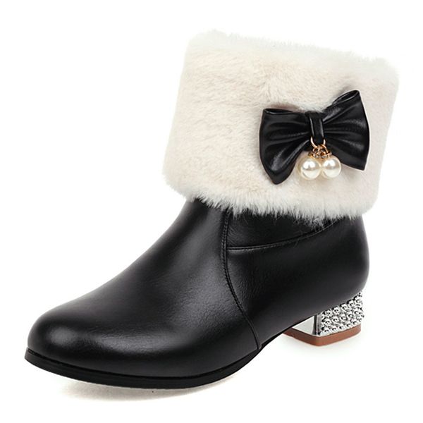 women ladies fashion cotton warm short boots casual bowknot single shoes bow pearl plus velvet plus cotton women's boots newf108, Black
women ladies fashion cotton warm short boots casual bowknot single shoes bow pearl plus velvet plus cotton women's boots newf108, Black