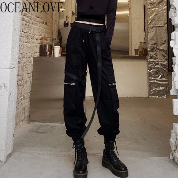 oceanlove black big pockets pantalones mujer 2020 spring autumn cargo pants women zipper pleated streetwear pants loose 13446, Black;white
oceanlove black big pockets pantalones mujer 2020 spring autumn cargo pants women zipper pleated streetwear pants loose 13446, Black;white