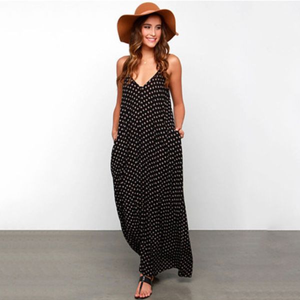 summer dress women polka dot deep v neck sleeveless casual party beach maxi long dress vestido sundress plus size, Black;gray
summer dress women polka dot deep v neck sleeveless casual party beach maxi long dress vestido sundress plus size, Black;gray