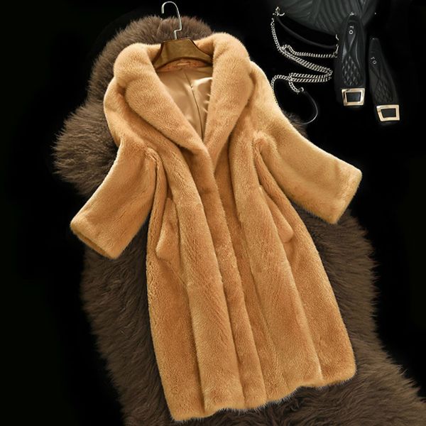 faux fur coat women 2019 autumn winter elegant turn down collar long fur coat plush warm overcoat with pocket, Black
faux fur coat women 2019 autumn winter elegant turn down collar long fur coat plush warm overcoat with pocket, Black