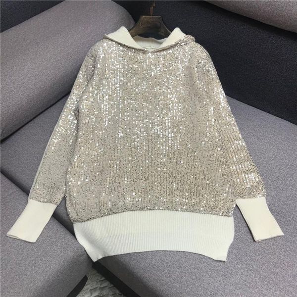 spring new women's hooded paillette sequined shinny bling long sleeve loose knitted sweatshirt jumper sweater plus size sml, White;black
spring new women's hooded paillette sequined shinny bling long sleeve loose knitted sweatshirt jumper sweater plus size sml, White;black