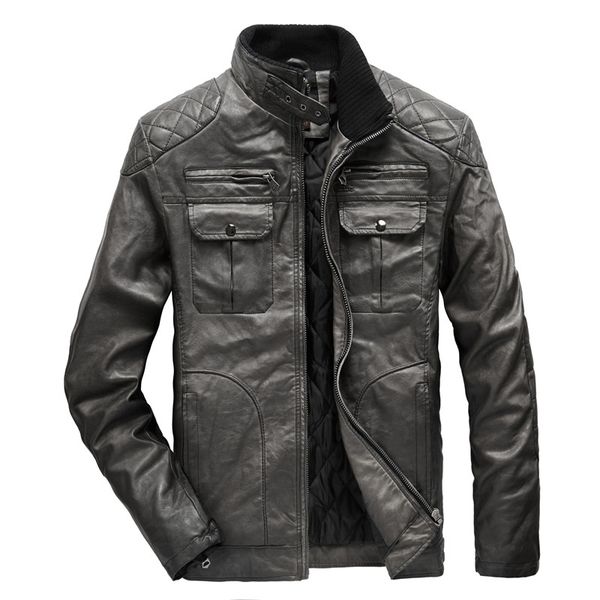 autumn and winter men's leather jacket warm retro motorcycle jacket stand collar coat pu leather arge size, Black
autumn and winter men's leather jacket warm retro motorcycle jacket stand collar coat pu leather arge size, Black