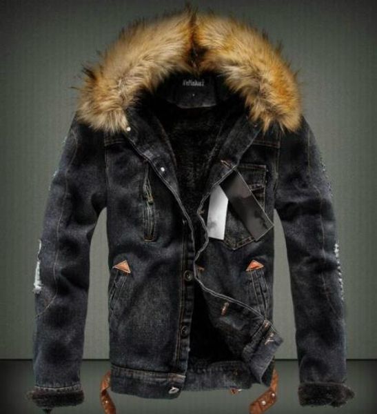 men designer washed winter jean jackets fashion thick fur coats casual long sleeved single breasted jackets men clothing, Black;brown
men designer washed winter jean jackets fashion thick fur coats casual long sleeved single breasted jackets men clothing, Black;brown