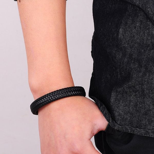 new fashion braided leather bracelet for men women stainless steel magnetic clasp male black bracelets bangles jewelry vb810, Golden;silver
new fashion braided leather bracelet for men women stainless steel magnetic clasp male black bracelets bangles jewelry vb810, Golden;silver