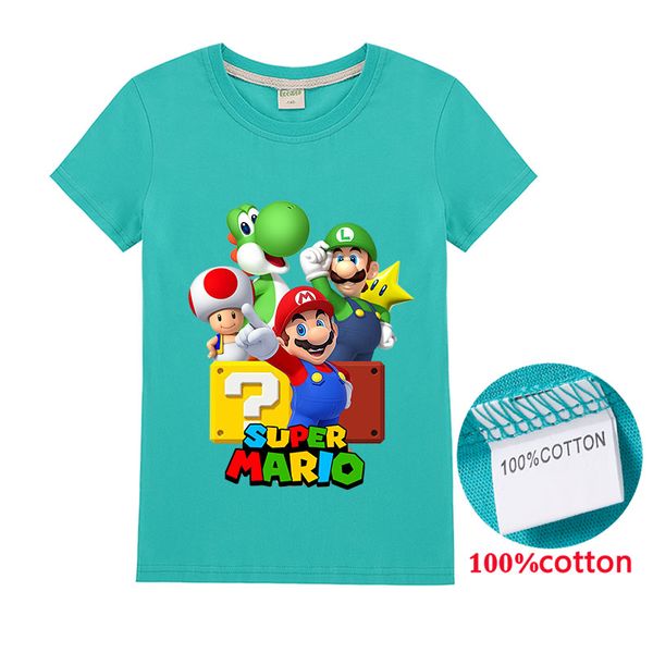 cartoon print baby boys girl t shirt for summer infant kids boys girls lion t-shirts clothes cotton toddler letter, Blue